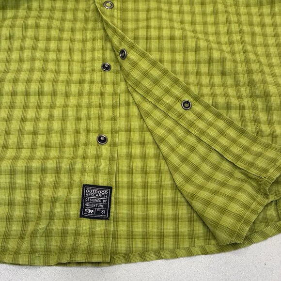 Outdoor Research Termini Nylon Shirt Mens Small Green Snap Close Logo Fishing - Picture 6 of 11